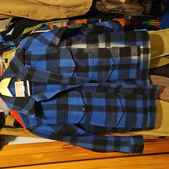 Filson vintage mackinaw blue plaid wool cruiser size 14